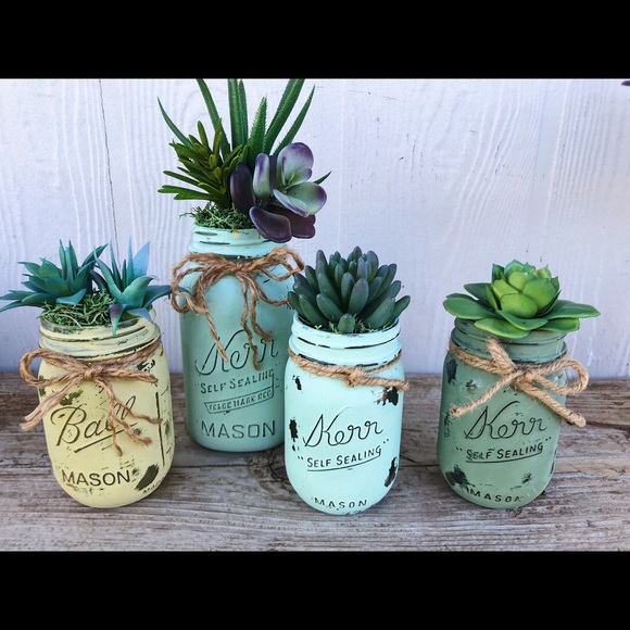 Anthropologie Accessories - Bundle of Mason Jar Succulents